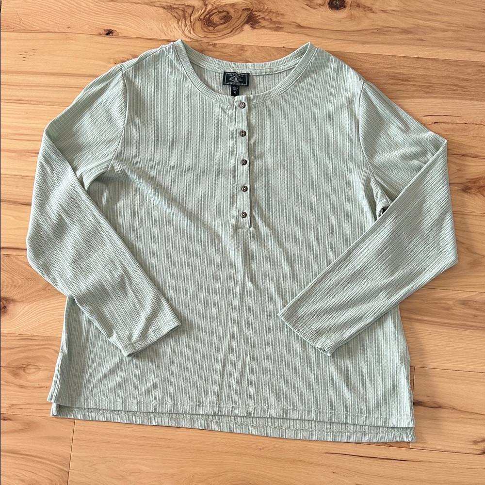 G.H. Bass Co Light Green Long Sleeve Shirt Size XL